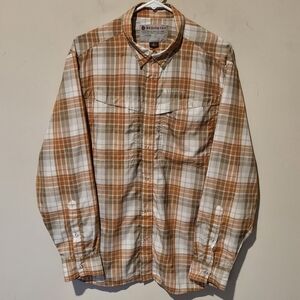 Redington Flyfishing  Snap Button Fishing Shirt - Orange - Size Large